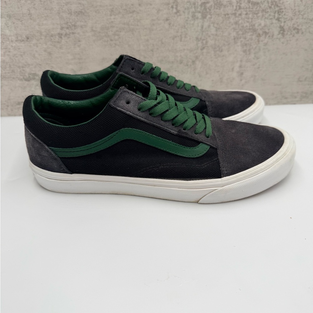 Vans Old Skool Black Green Suede Canvas Sneakers Men’s 9.5